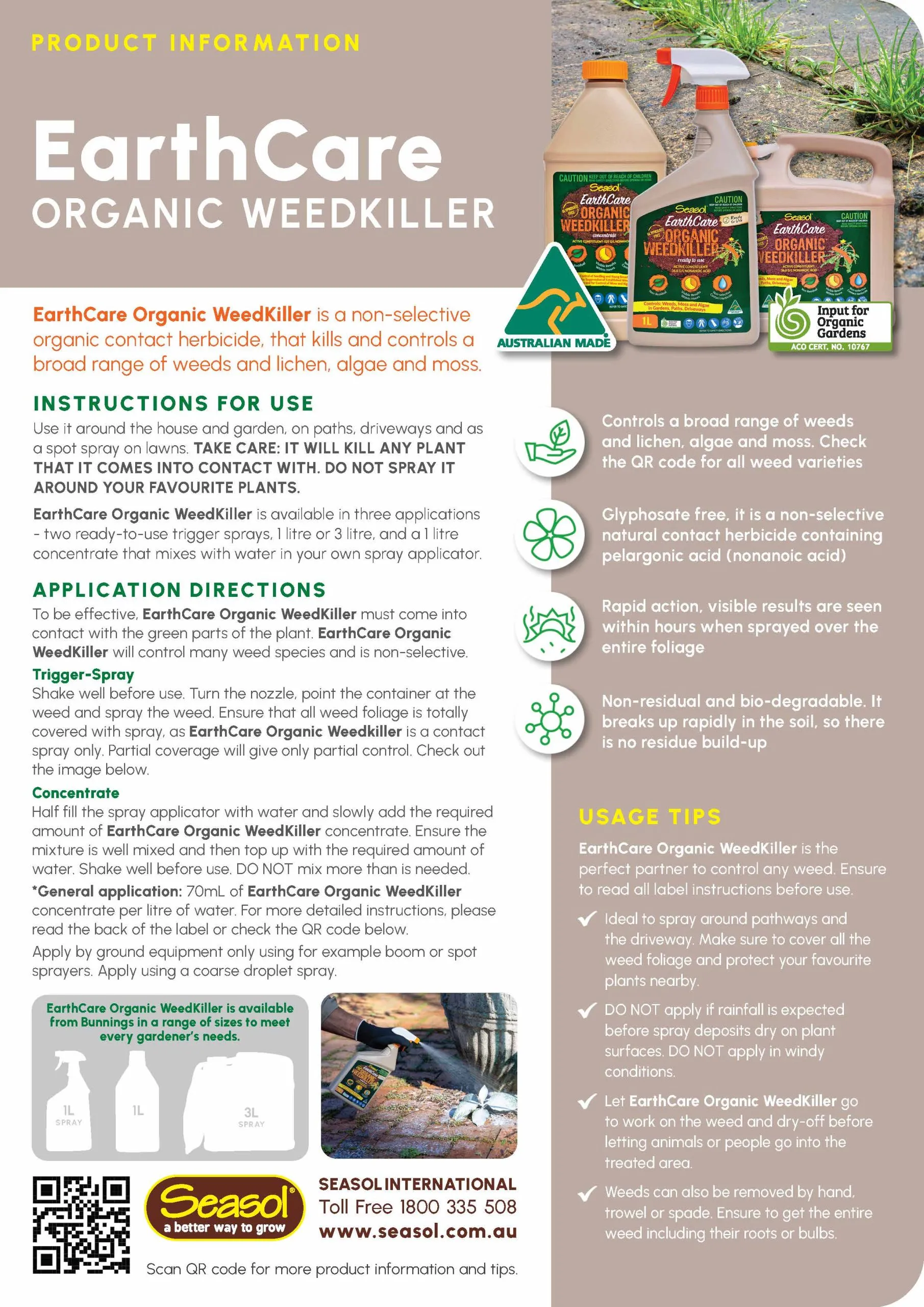 EarthCare Organic Weed Killer | Seasol